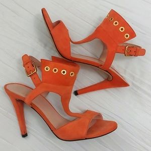 Stuart Weitzman orange heels